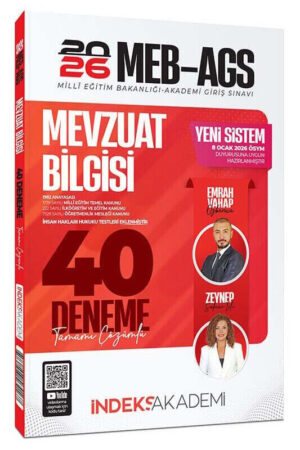 İndeks Akademi 2026 MEB-AGS Mevzuat Bilgisi 40 Deneme Çözümlü