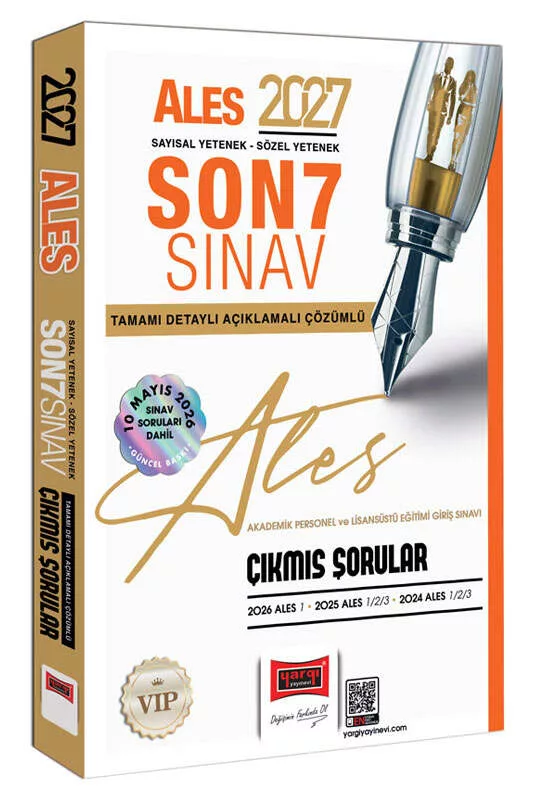 Yargı Yayınları 2027 ALES Sayısal-Sözel Yetenek Son 7 Sınav Tamamı Çözümlü Çıkmış Sorular