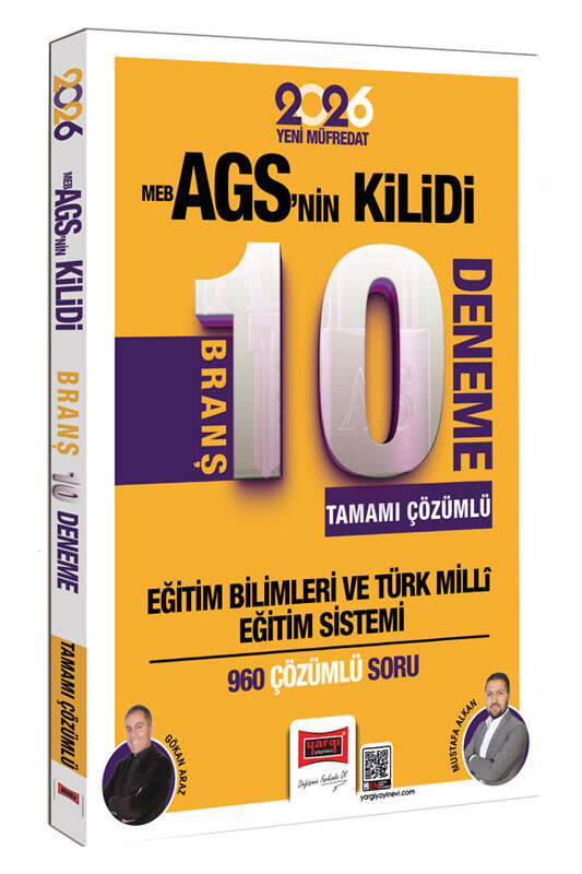 Yargı Yayınları 2026 Eğitim Bilimleri MEB-AGSnin Kilidi Tamamı Çözümlü 10 Branş Deneme