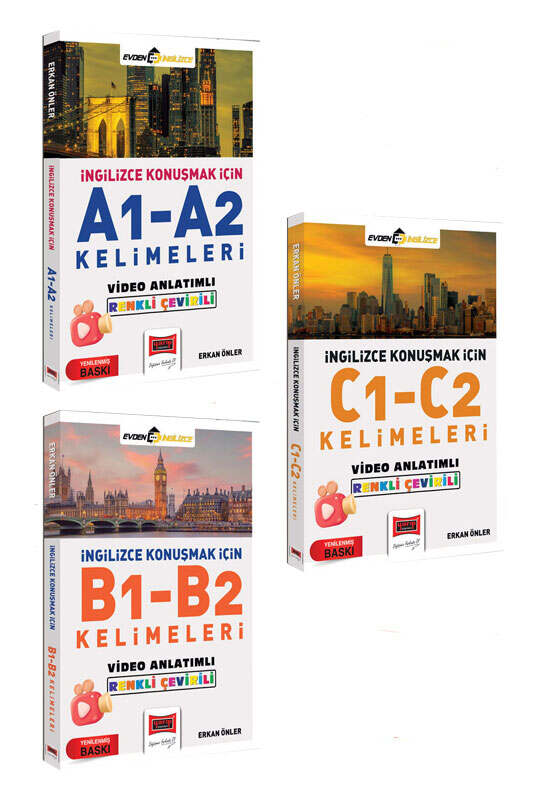 Yargı Yayınları İngilizce Konuşmak İçin A1-A2 & B1-B2 & C1-C2 Kelimeleri Seti (3 Kitap)