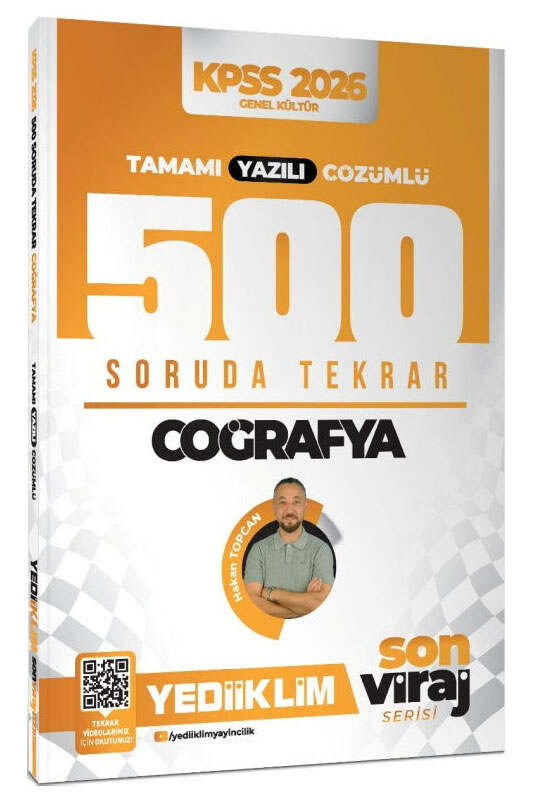 Yediiklim Yayınları 2026 KPSS AGS Coğrafya Son Viraj Serisi Tamamı Yazılı Çözümlü 500 Soruda Genel Tekrar Kampı