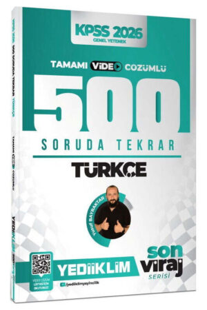 Yediiklim Yayınları 2026 KPSS Türkçe Son Viraj Serisi Tamamı Video Çözümlü 500 Soruda Genel Tekrar Kampı