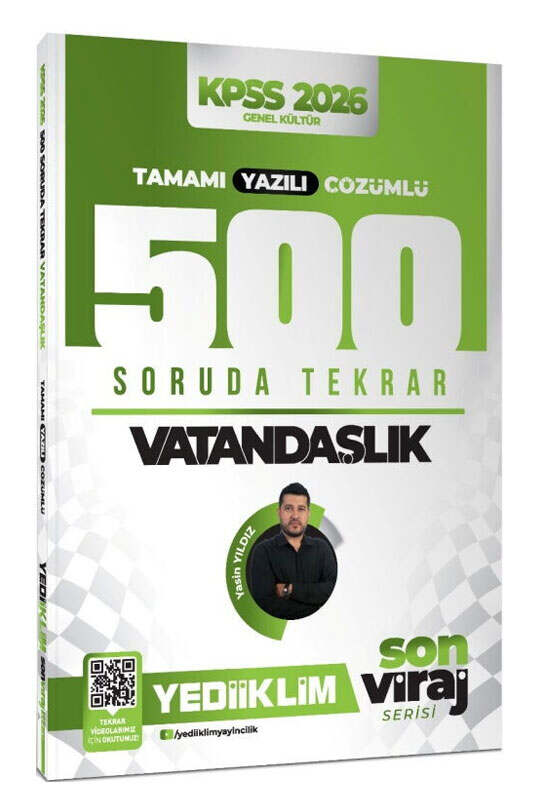 Yediiklim Yayınları 2026 KPSS Vatandaşlık Son Viraj Serisi Tamamı Yazılı Çözümlü 500 Soruda Genel Tekrar Kampı