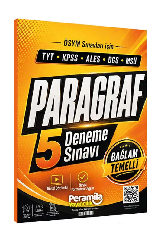 PeraMila Yayıncılık TYT KPSS ALES DGS MSÜ Paragraf Tamamı Dijital Çözümlü 5 Deneme Sınavı