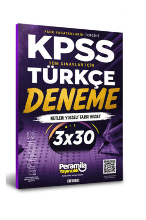 PeraMila Yayıncılık KPSS ve Tüm Sınavlar İçin Türkçe 3x30 Tamamı Çözümlü Deneme Sınavı