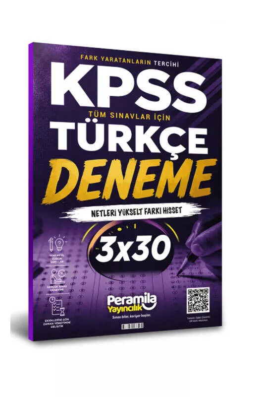 PeraMila Yayıncılık KPSS ve Tüm Sınavlar İçin Türkçe 3x30 Tamamı Çözümlü Deneme Sınavı