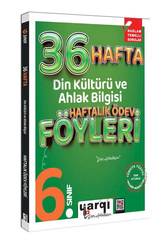 Yargı Ders Arkadaşım 6.Sınıf Din Kültürü ve Ahlak Bilgisi 36 Haftalık Ödev Föyleri