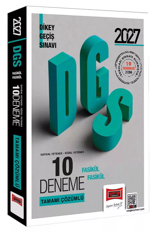 Yargı Yayınları 2027 DGS Sayısal-Sözel Yetenek Tamamı Çözümlü Fasikül Fasikül 10 Deneme
