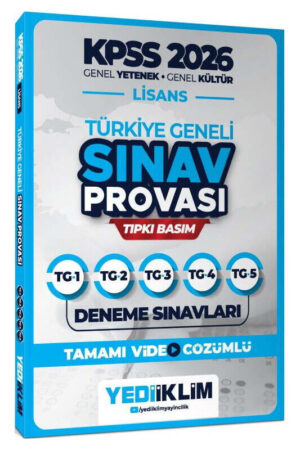 Yediiklim Yayınları 2026 KPSS Lisans GY GK Türkiye Geneli Video Çözümlü Denemeler