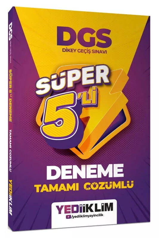 Yediiklim Yayınları 2027 DGS Tamamı Çözümlü Süper 5 li Deneme