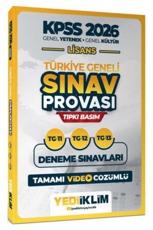 Yediiklim Yayınları 2026 KPSS Lisans GY GK Türkiye Geneli Sınav Provası Tıpkı Basım 11-12-13 Deneme