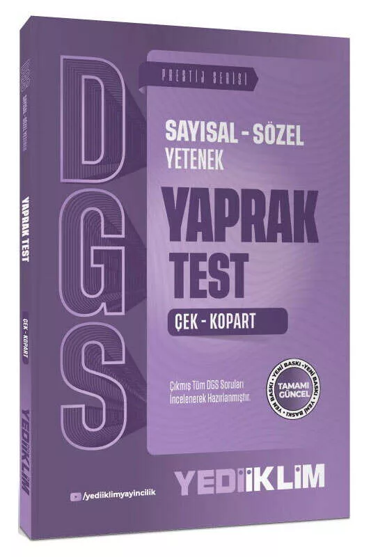 Yediiklim Yayınları 2027 DGS Sayısal Sözel Yetenek Çek Kopart Yaprak Test