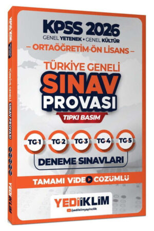 Yediiklim Yayınları 2026 KPSS Ortaöğretim Ön Lisans GY GK Türkiye Geneli Sınav Provası Tıpkı Basım Deneme