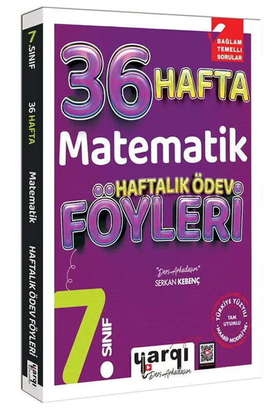 Yargı Ders Arkadaşım 7.Sınıf Matematik 36 Haftalık Ödev Föyleri