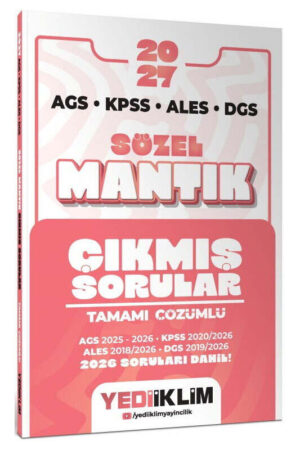 Yediiklim Yayınları 2027 AGS KPSS ALES DGS Sözel Mantık Tamamı Çözümlü Çıkmış Sorular