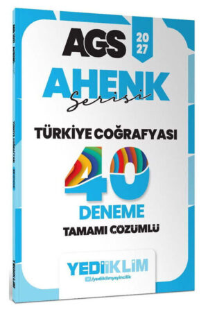 Yediiklim Yayınları 2027 MEB AGS Ahenk Serisi Türkiye Coğrafyası Tamamı Çözümlü 40 Deneme