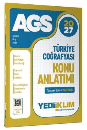 Yediiklim Yayınları 2027 MEB AGS Türkiye Coğrafyası Konu Anlatımı