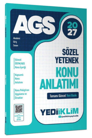 Yediiklim Yayınları 2027 MEB AGS Sözel Yetenek Konu Anlatımı