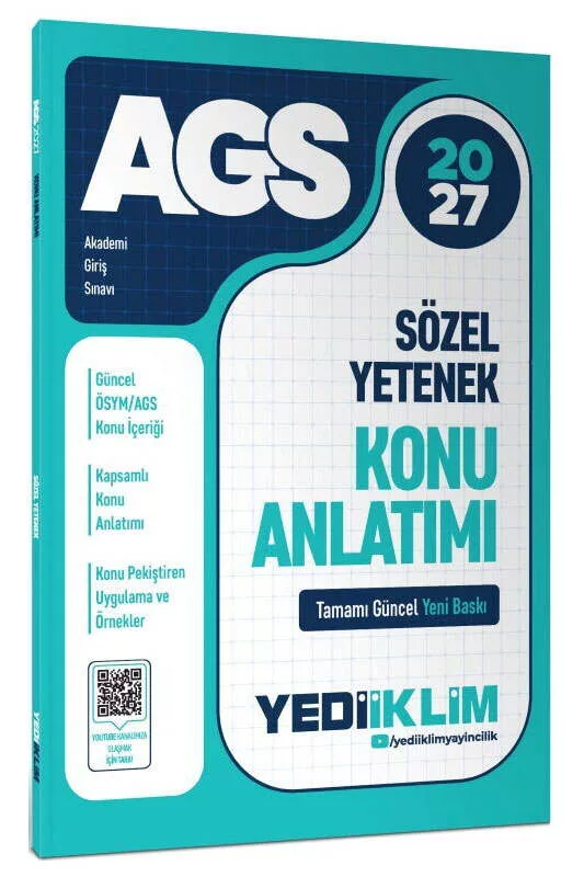 Yediiklim Yayınları 2027 MEB AGS Sözel Yetenek Konu Anlatımı