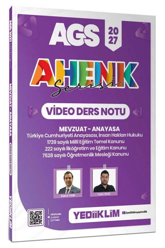 Yediiklim Yayınları 2027 AGS Ahenk Serisi Mevzuat Anayasa Video Ders Notu