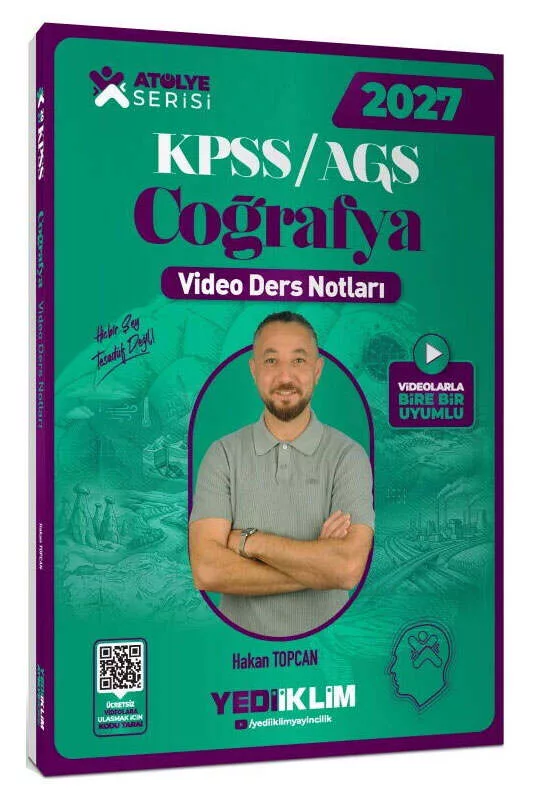Yediiklim Yayınları 2027 KPSS AGS Atölye Serisi Genel Kültür Coğrafya Video Ders Notları