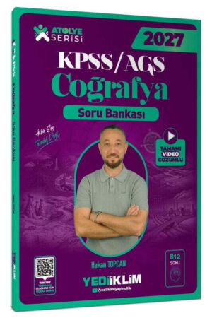 Yediiklim Yayınları 2027 KPSS AGS Atölye Serisi Genel Kültür Coğrafya Tamamı Video Çözümlü Soru Bankası