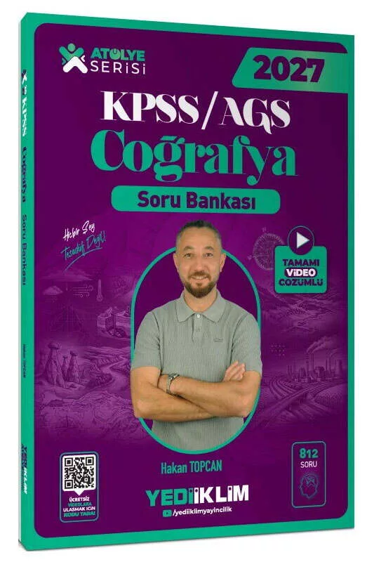 Yediiklim Yayınları 2027 KPSS AGS Atölye Serisi Genel Kültür Coğrafya Tamamı Video Çözümlü Soru Bankası