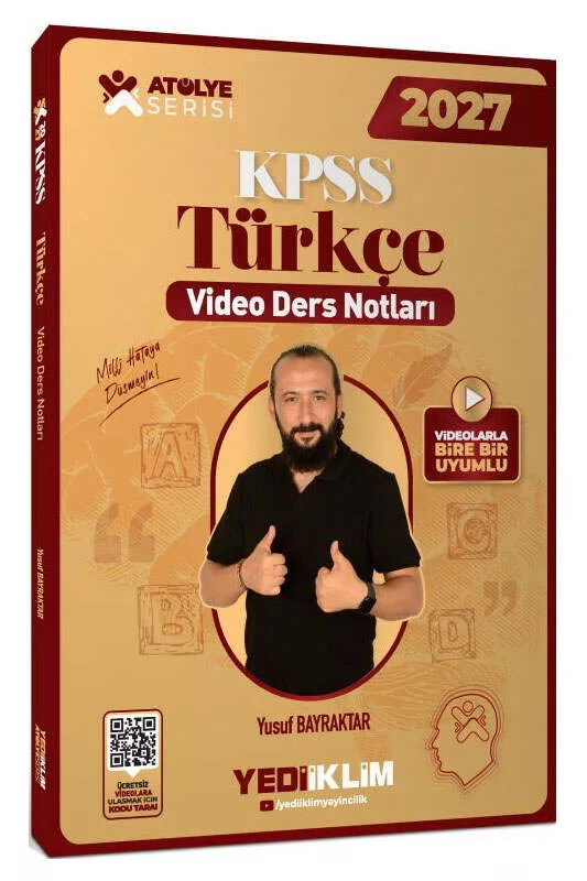 Yediiklim Yayınları 2027 KPSS Atölye Serisi Genel Yetenek Türkçe Video Ders Notları