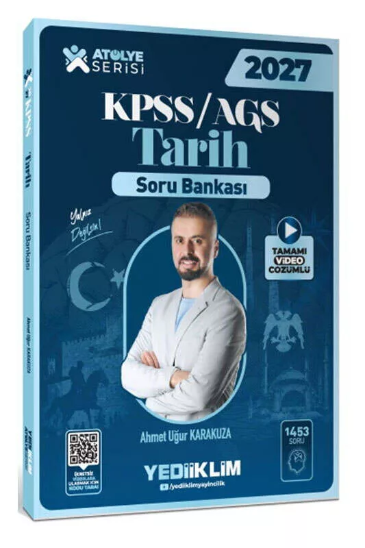 Yediiklim Yayınları 2027 KPSS AGS Atölye Serisi Genel Kültür Tarih Tamamı Video Çözümlü Soru Bankası