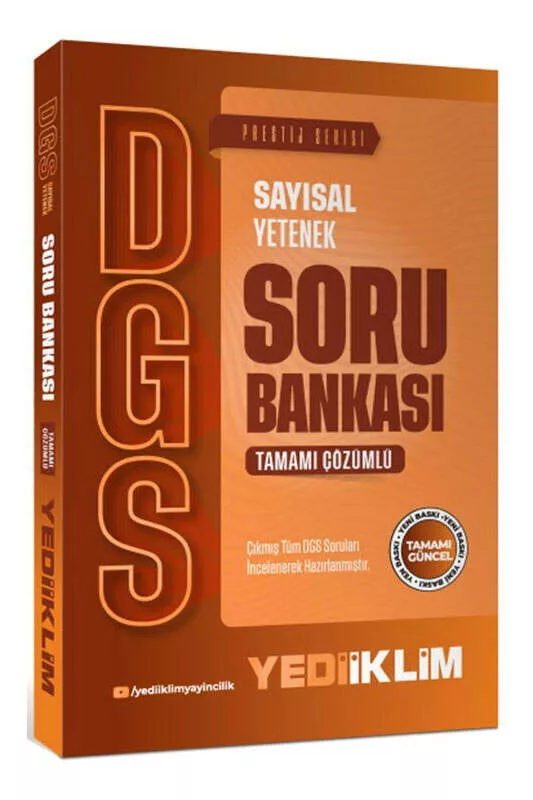 Yediiklim Yayınları 2027 DGS Prestij Serisi Sayısal Yetenek Tamamı Çözümlü Soru Bankası