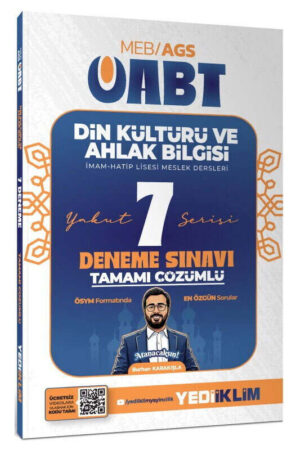 Yediiklim Yayınları 2027 MEB AGS ÖABT Yakut Din Kültürü Ve Ahlak Bilgisi Tamamı Çözümlü 7 Deneme