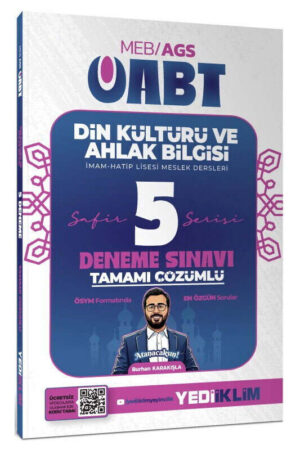 Yediiklim Yayınları 2027 MEB AGS ÖABT Safir Din Kültürü Ve Ahlak Bilgisi Tamamı Çözümlü 5 Deneme Sınavı